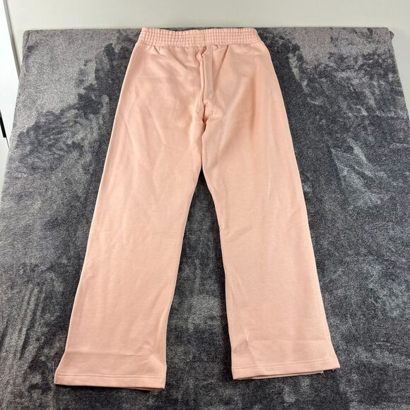 Pact Courtside Fleece Split Ankle Wide Leg Sweatpants Blush Posey Women's L NWT - Picture 7 of 9